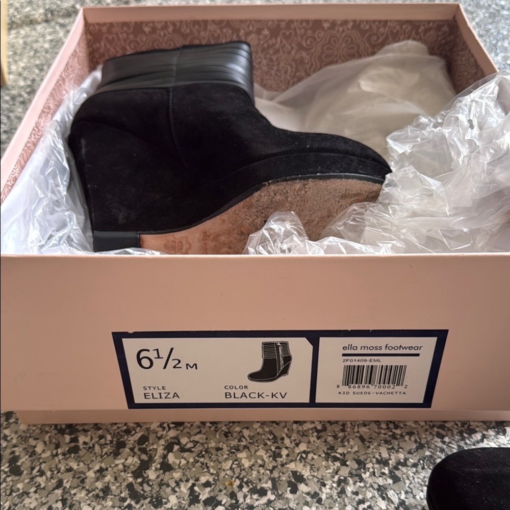Ella Moss Black Ankle Boots